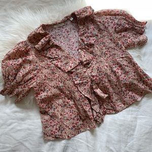 Dôen Henri top. Pink Valley Floral, medium